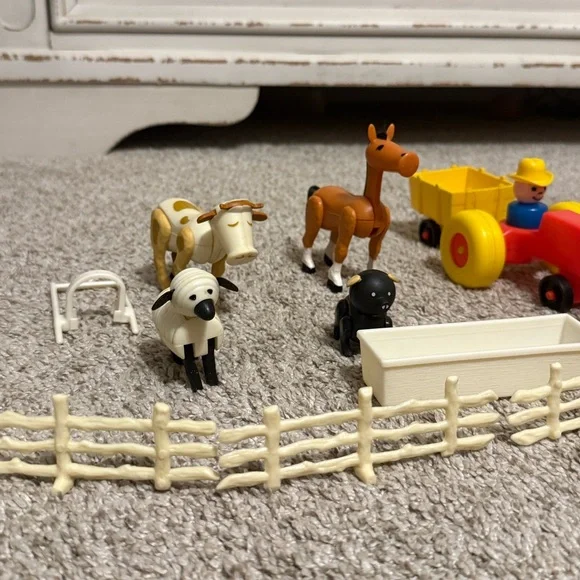 Vintage Fisher Price Barnyard Pals Animals Little People Lot 21 pcs 1970s Farm - Picture 4 of 4